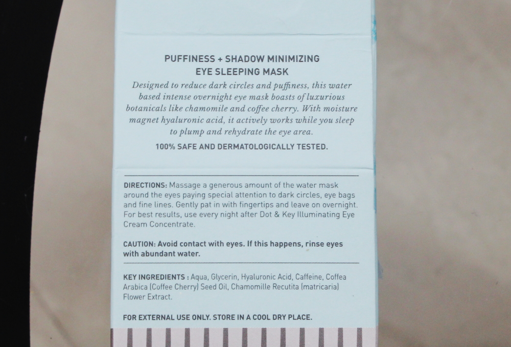 Dot & Key Hydration Range – Eye Sleeping Mask Product Review